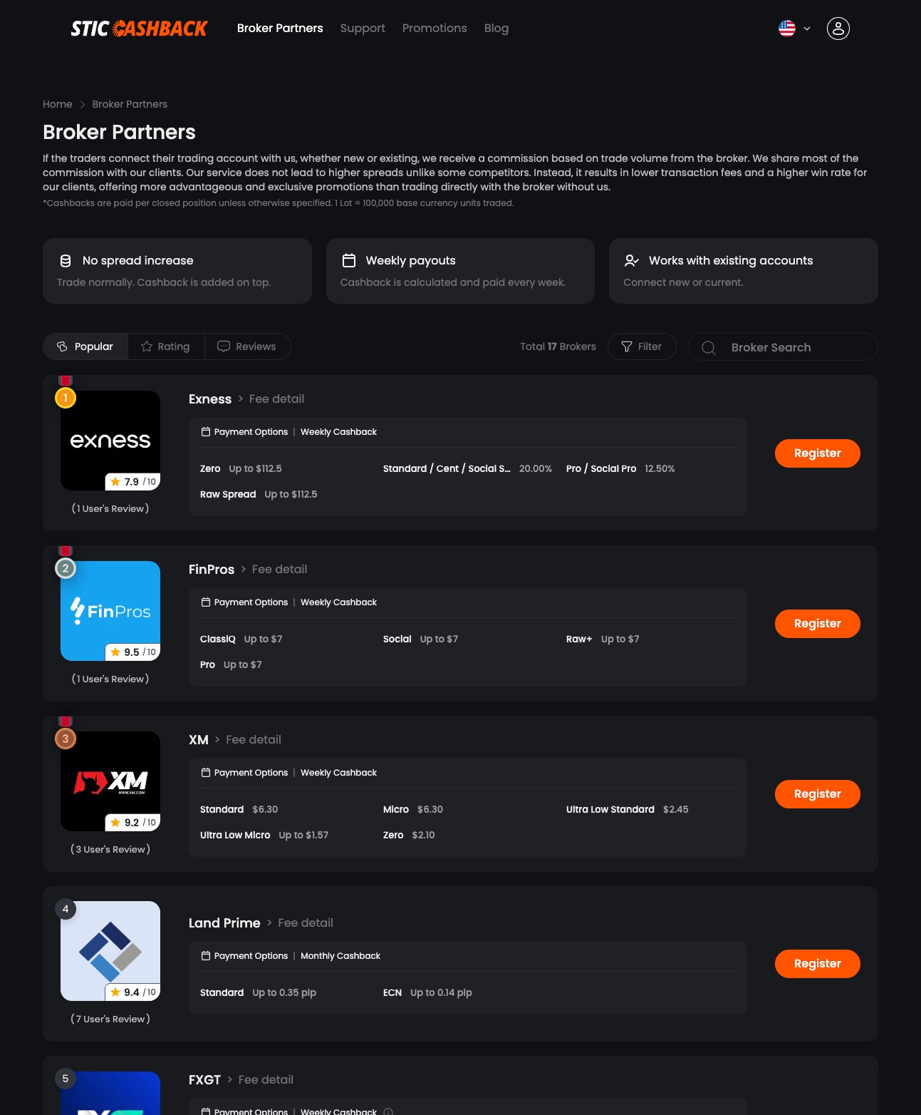 STICCashback 수수료 상세